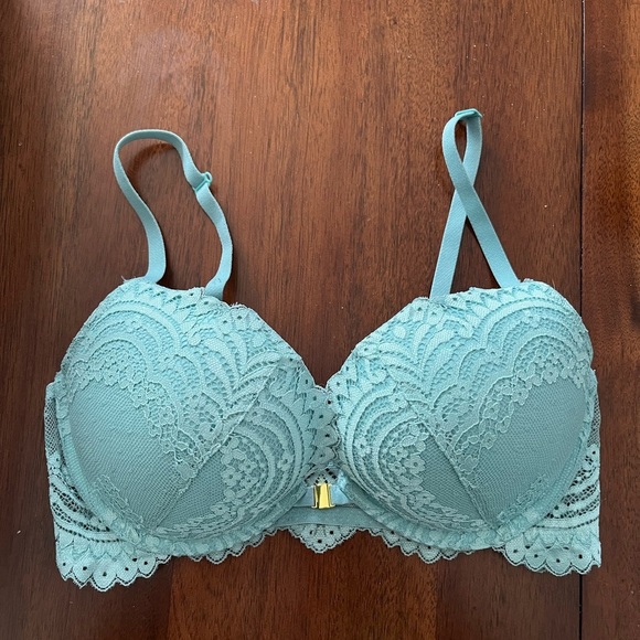 La senza Lace Underwire Bra in Teal front clip size 32 D - Picture 2 of 5